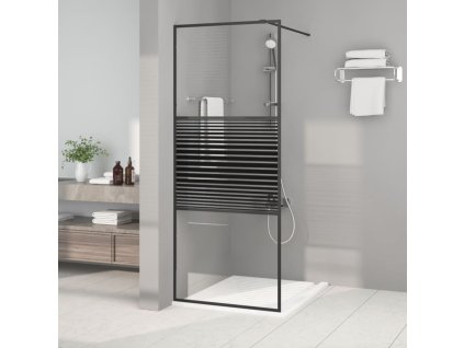 Multidom Sprchová zástena čierna 80x195 cm priehľadné ESG sklo