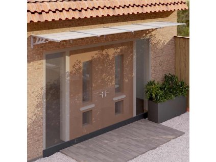 Multidom Vchodová strieška, sivá a priehľadná 396x90 cm polykarbonát