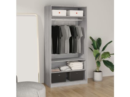 Multidom Šatník sivý sonoma 100x50x200 cm kompozitné drevo