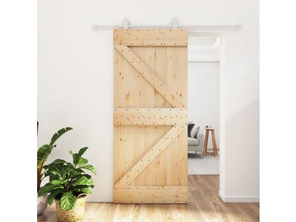 Multidom Posuvné dvere so sadou kovania 90x210 cm borovicový masív