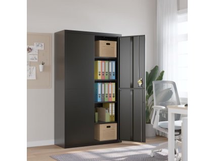 Multidom Kartotéka čierna 90x40x180 cm oceľová