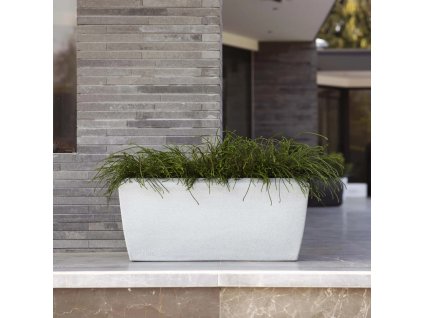 Capi Kvetináč Arc Granite obdĺžnik 60x35x40 cm slonovinový