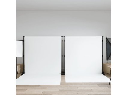 Multidom Stojany na pozadie 2 ks čierne 254x243 cm oceľ