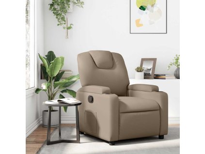 Multidom Sklápacie kreslo, kapučínové, umelá koža