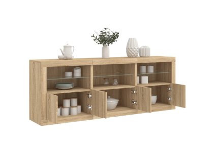 Multidom Komoda s LED svetlami dub sonoma 181,5x37x67 cm