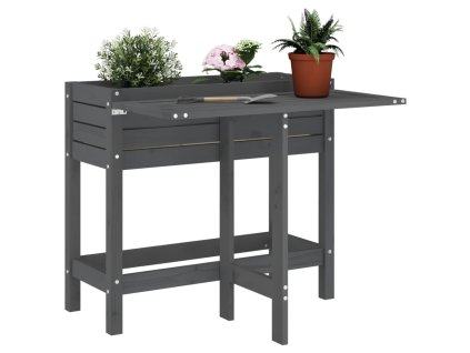 Multidom Záhradný kvetináč so skladacou doskou sivý masívna borovica