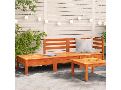 Multidom Záhr. pohovka 3-miestna vosková hnedá borovicový masív