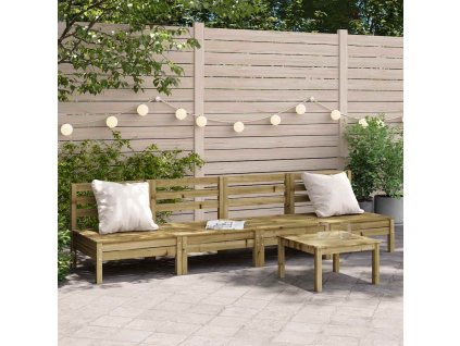 Multidom Záhradné pohovky bez podrúčok 4 ks impregnovaná borovica