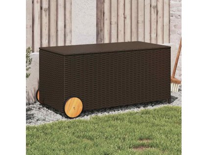 Multidom Záhradný úložný box s kolieskami hnedý 190 l polyratan