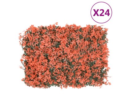 Multidom Umelý plot z javorových listov 24 ks svetločervený 40x60 cm