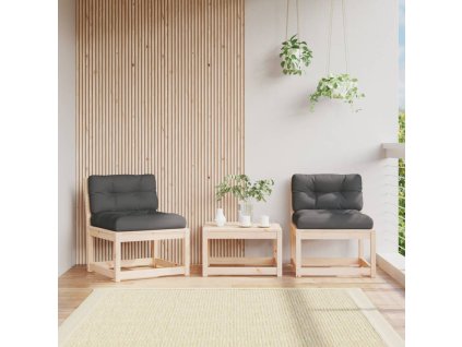 Multidom Záhradné pohovky s podložkami 2 ks, borovicový masív