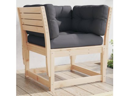 Multidom Záhradná pohovka s opierkami+podložky, borovicový masív