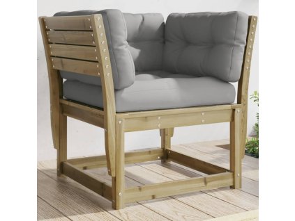 Multidom Záhradná pohovka s opierkami+podložky, impregnovaná borovica