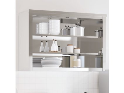 Multidom Kuchynská nástenná skrinka s policami nerezová oceľ