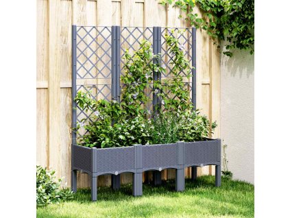 Multidom Záhradný kvetináč s mriežkou, modrosivý 120x40x142 cm, PP