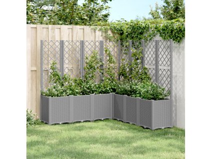 Multidom Záhradný kvetináč s mriežkou, svetlosivý 160x160x140 cm, PP