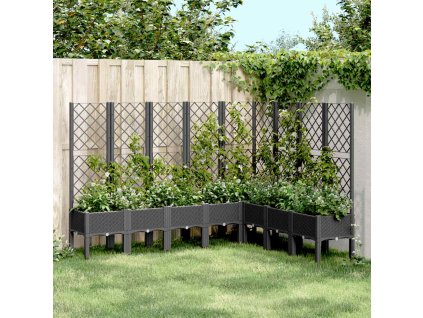 Multidom Záhradný kvetináč s mriežkou, čierny 200x160x142 cm, PP