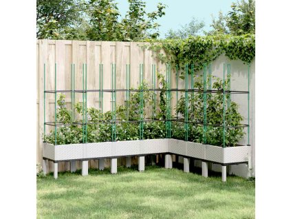 Multidom Záhradný kvetináč s mriežkou biely 200x160x142,5 cm PP