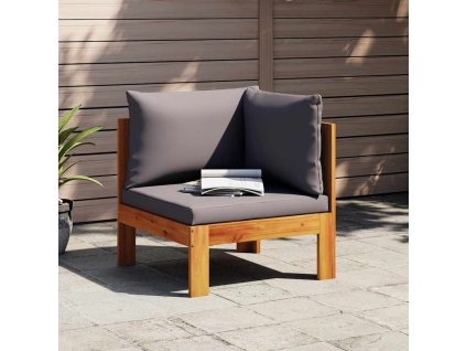 Multidom Záhradná pohovka rohová s vankúšmi akáciový masív