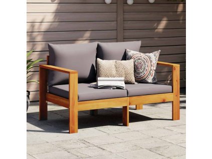 Multidom Záhradná pohovka s vankúšmi 2-miestna masívna akácia