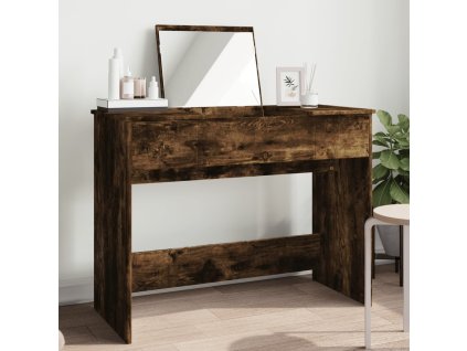 Multidom Toaletný stolík so zrkadlom dymový dub 100x45x76 cm
