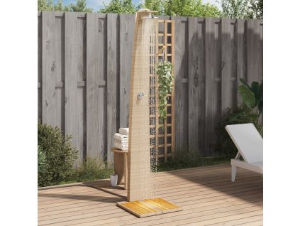 Multidom Vonkajšia sprcha béžový 55x60x224 cm polyratan a akácia