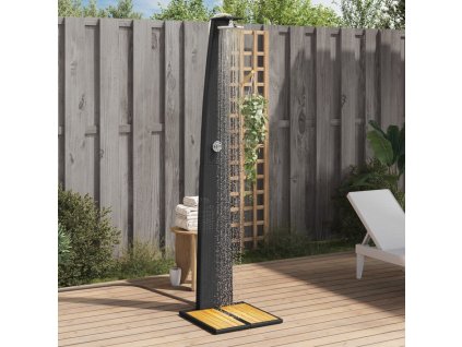 Multidom Vonkajšia sprcha čierna 55x60x224 cm polyratan a akácia