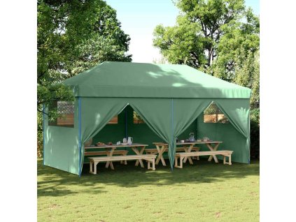 Multidom Skladací pop-up párty stan so 4 bočnými stenami zelený