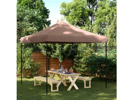 Multidom Skladací pop-up párty stan hnedý 292x292x315 cm