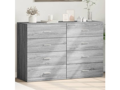 Multidom Komody 2 ks sivý dub sonoma 60x39x80 cm kompozitné drevo