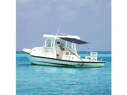 Multidom Tieniaci nadstavec v tvare T modrý 170x170x(113-182,5) cm