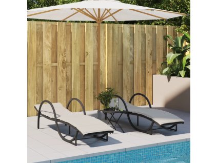 Multidom Záhradné ležadlá 2 ks s vankúšmi čierne polyratan