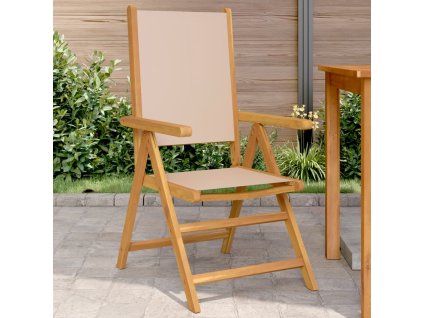 Multidom Záhradné stoličky 2 ks antracitové akáciový masív látka