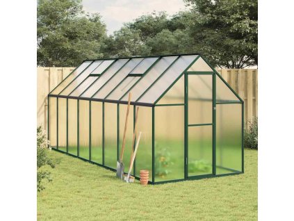 Multidom Skleník so základovým rámom zelený 445x169x195 cm hliník