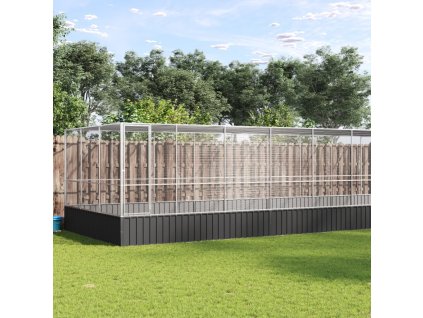 Multidom Voliéra s nadstavcom strieborná 1139x307x212 cm oceľ