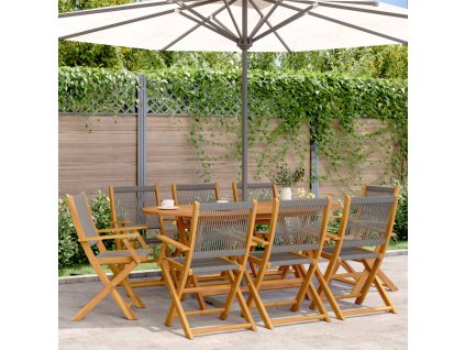 Multidom Skladacie záhradné stoličky 8 ks sivé masívne akáciové drevo