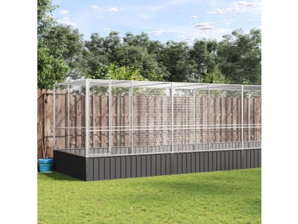 Multidom Voliéra s nadstavcom strieborná 1246x207x212 cm oceľ