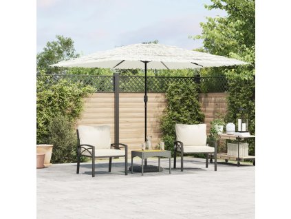 Multidom Vonkajší slnečník s oceľovou tyčou biely 290x290x238 cm