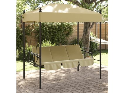 Multidom Záhradná hojdačka so strieškou piesková oceľ