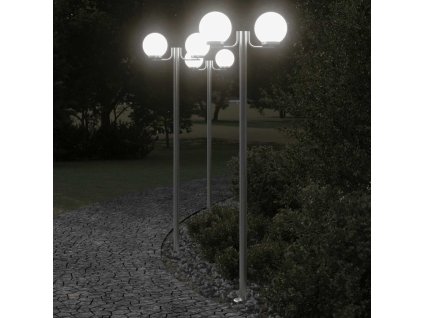 Multidom Vonkajšie stojace lampy 3ks strieborné 215cm nehrdzavejúca oceľ