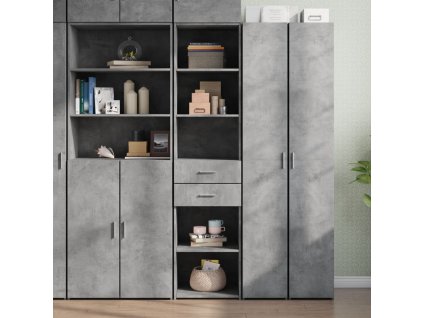 Multidom Vysoká skrinka, betónovo sivá 45x42,5x185 cm, kompozitné drevo