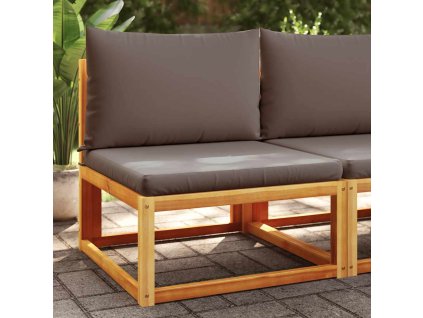 Multidom Záhradná pohovka bez opierok na ruky s vankúšmi, akácia a ratan