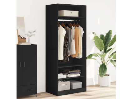 Multidom Šatník čierny 80x50x200 cm kompozitné drevo
