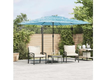Multidom Vonkajší slnečník s oceľovou tyčou modrý 290x290x238 cm