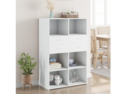Multidom Vysoká skrinka, biela 80x42,5x124 cm, kompozitné drevo