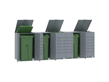 Multidom Úložisko na 5 košov na kolieskach sivé 345x79x117 cm oceľ