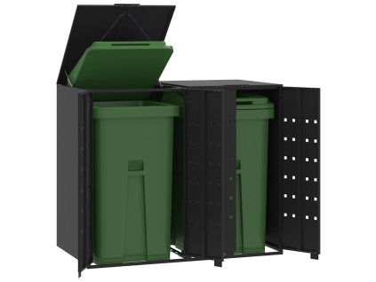 Multidom Úložisko na 2 koše na kolieskach čierne 138x79x117 cm oceľ