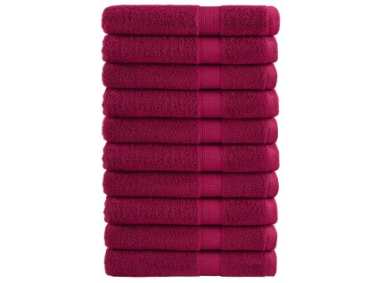 Multidom Prémiové uteráky SOLUND 10 ks bordové 100x200 cm 600 g/m2