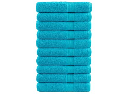 Multidom Prémiové uteráky SOLUND 10 ks tyrksyové 100x200cm 600 g/m2