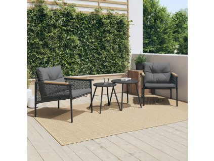 Multidom Záhradné stoličky s vankúšmi 2 ks čierne oceľ